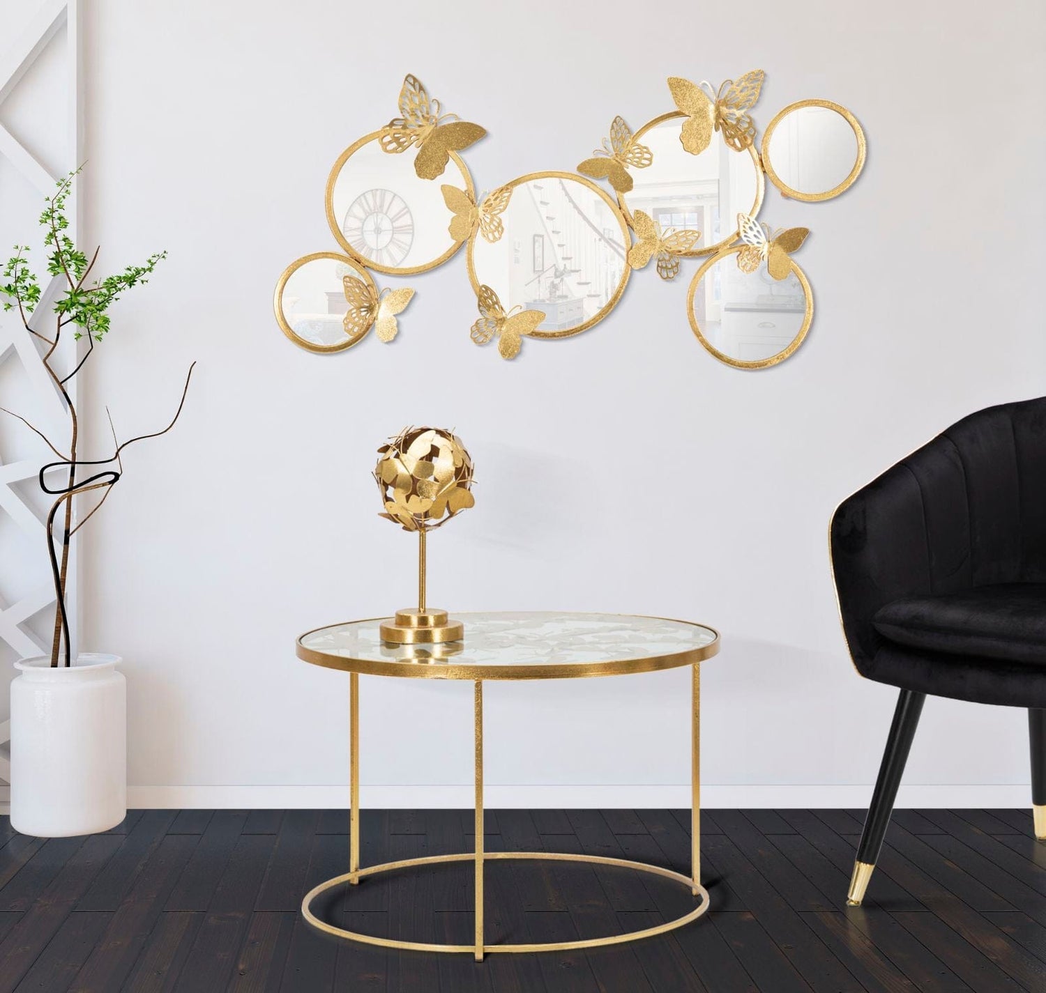 Mauro Ferretti COFFEE TABLE BUTTERFLIES CM Ø 60X40,5