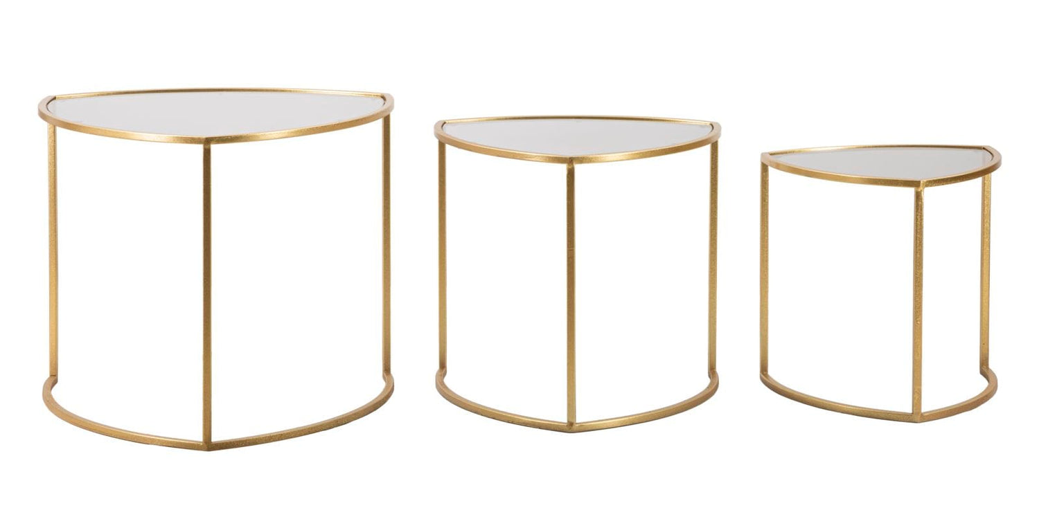 Mauro Ferretti COFFEE TABLE TRIANGLE SET 3 PZ CM Ø 60X50-50X45-40X40