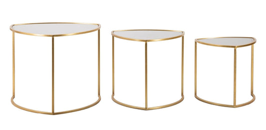 Mauro Ferretti COFFEE TABLE TRIANGLE SET 3 PZ CM Ø 60X50-50X45-40X40