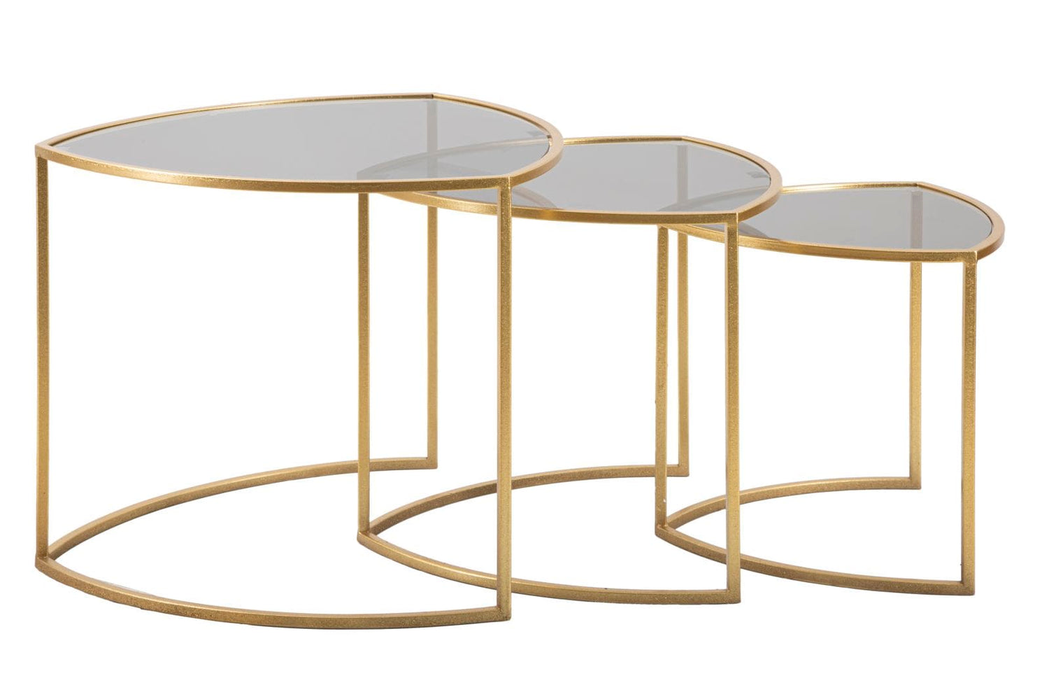 Mauro Ferretti COFFEE TABLE TRIANGLE SET 3 PZ CM Ø 60X50-50X45-40X40