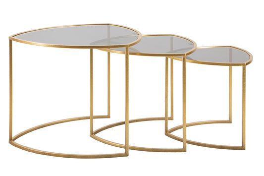 Mauro Ferretti COFFEE TABLE TRIANGLE SET 3 PZ CM Ø 60X50-50X45-40X40