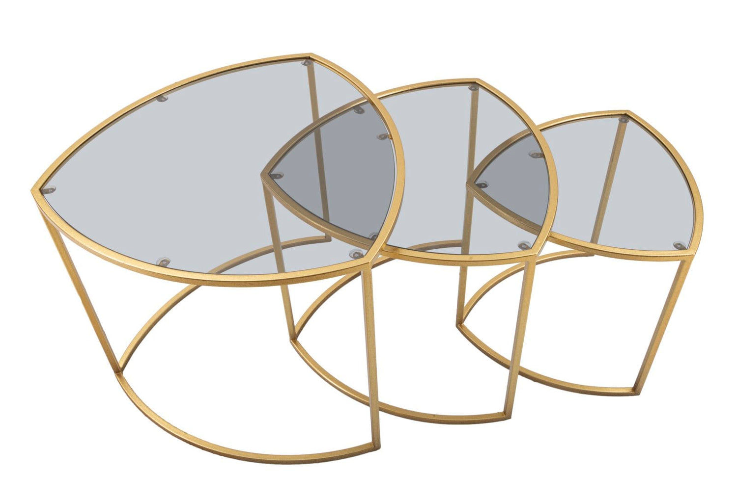 Mauro Ferretti COFFEE TABLE TRIANGLE SET 3 PZ CM Ø 60X50-50X45-40X40