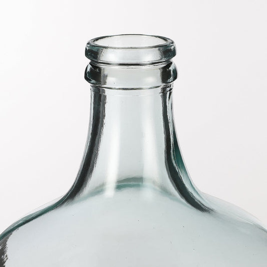 Mica Decorations Diego Fles Vaas - H30 x Ø18 cm - Gerecycled Glas - Transparant
