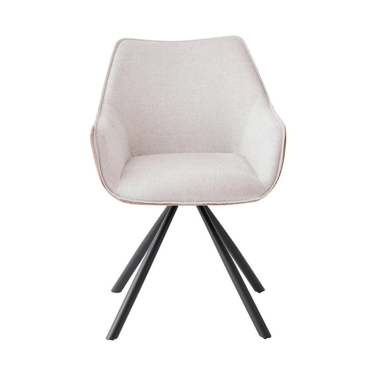 Criks Design Draaibare Eetkamerstoel met armleuning Amber Beige - Taupe - Set van 2