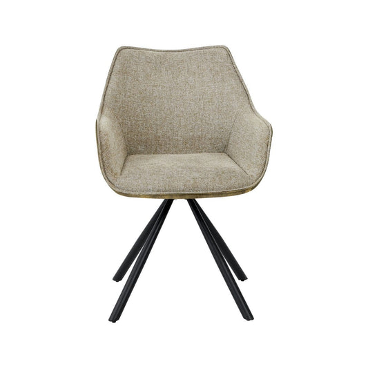 Criks Design Draaibare Eetkamerstoel met armleuning Amber Taupe - Groen - Set van 2
