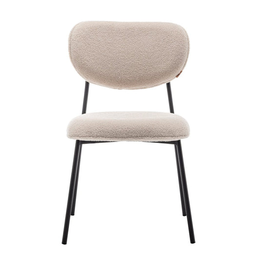 Criks Design Eetkamerstoel Amalia Teddy Beige Set van 2