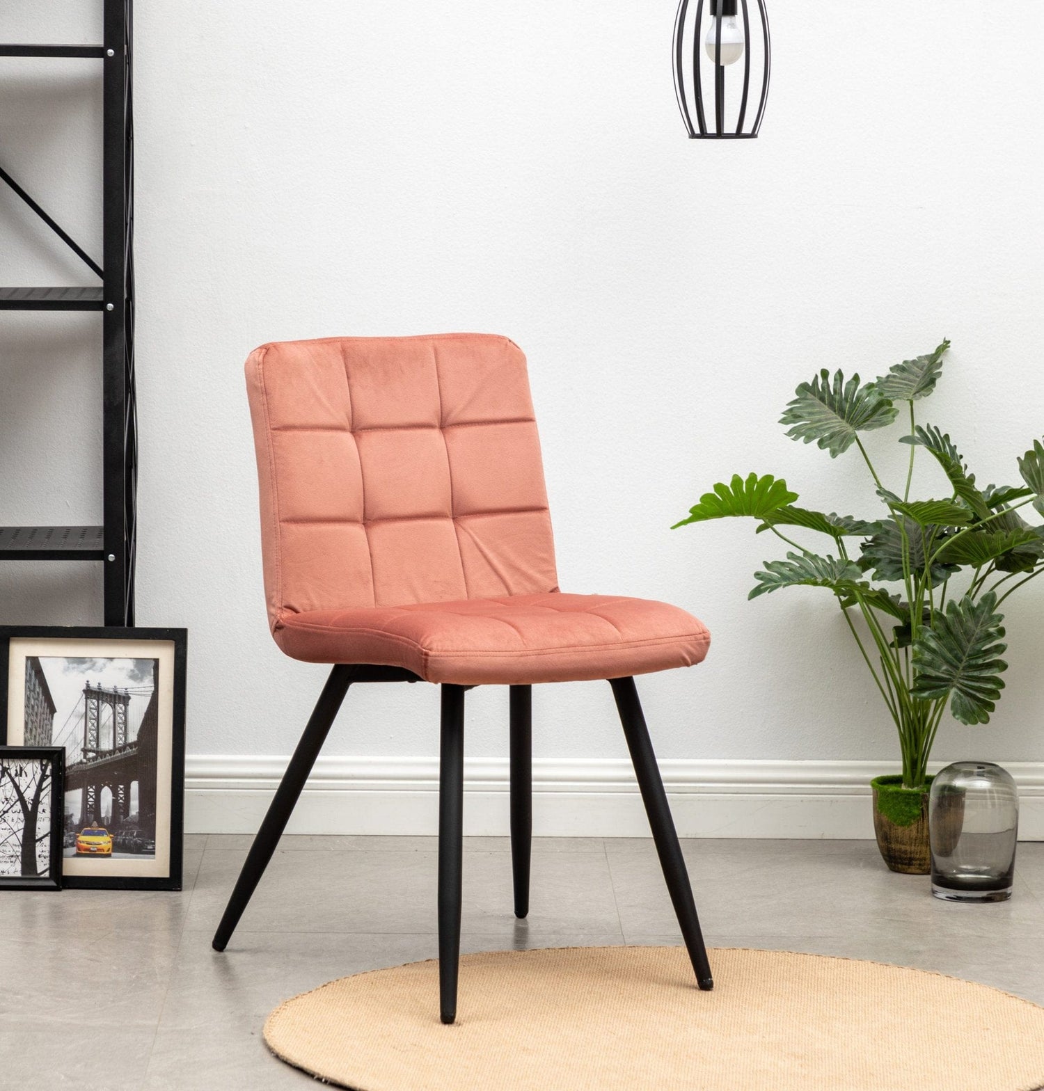 Criks Design Eetkamerstoel Collin velvet roze