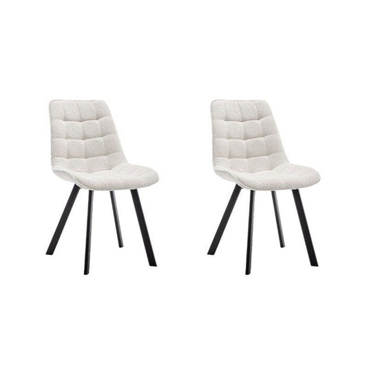Criks Design Eetkamerstoel Felix Boucle Creme Set van 2