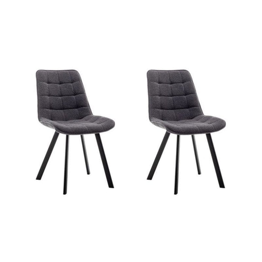 Criks Design Eetkamerstoel Felix Boucle Zwart Set van 2