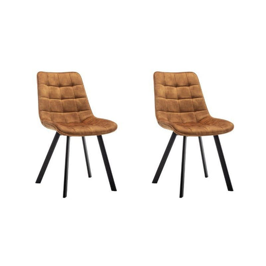 Criks Design Eetkamerstoel Felix Velvet Geel Set van 2
