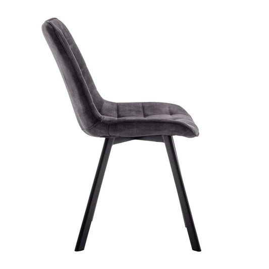 Criks Design Eetkamerstoel Felix Velvet Zwart Set van 2