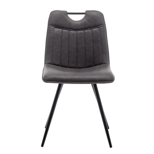 Criks Design Eetkamerstoel Leon Microvezel Antraciet Set van 2