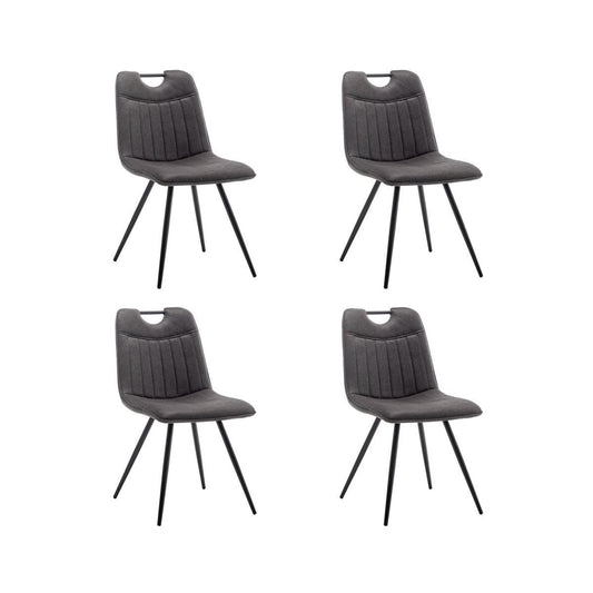 Criks Design Eetkamerstoel Leon Microvezel Antraciet Set van 4