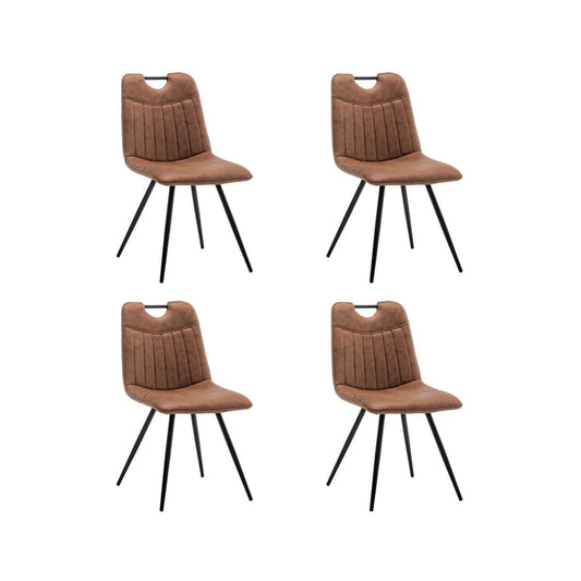 Criks Design Eetkamerstoel Leon Microvezel Cognac Set van 4