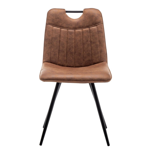 Criks Design Eetkamerstoel Leon Microvezel Cognac Set van 4