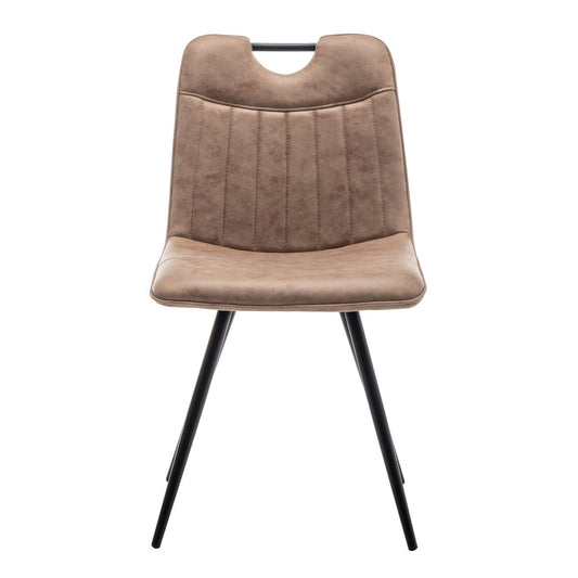 Criks Design Eetkamerstoel Leon Microvezel Taupe Set van 2