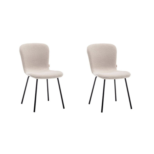 Criks Design Eetkamerstoel Luca Teddy Beige Set van 2