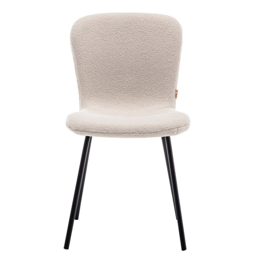 Criks Design Eetkamerstoel Luca Teddy Beige Set van 2