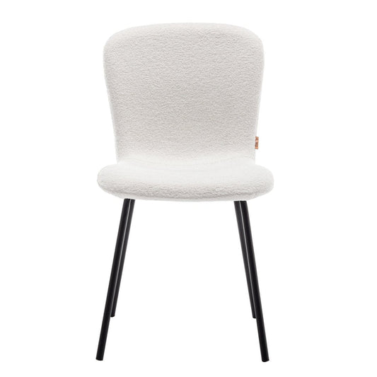 Criks Design Eetkamerstoel Luca Teddy Creme Set van 2