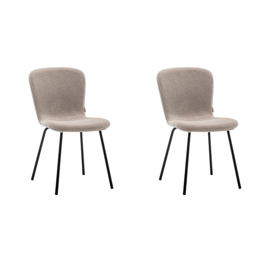 Criks Design Eetkamerstoel Luca Teddy Taupe Set van 2
