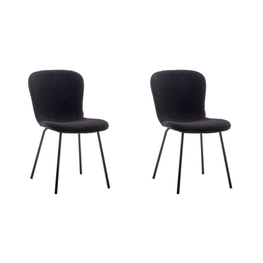 Criks Design Eetkamerstoel Luca Teddy Zwart Set van 2