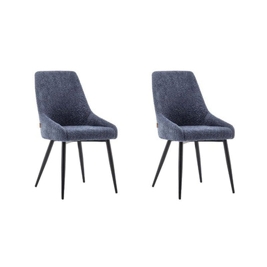 Criks Design Eetkamerstoel Oscar Boucle Blauw Set van 2