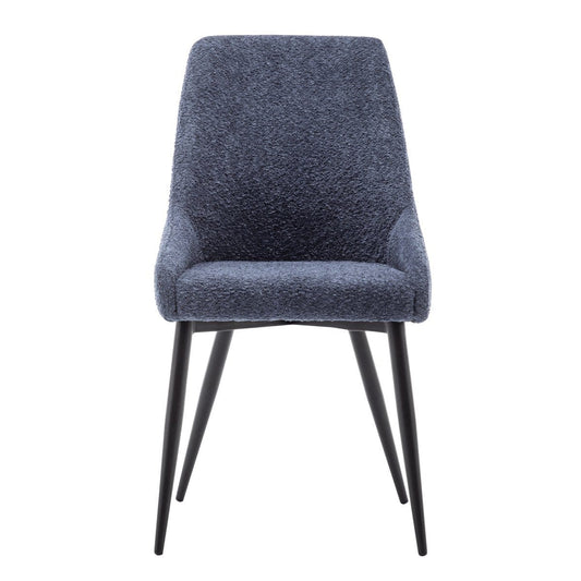Criks Design Eetkamerstoel Oscar Boucle Blauw Set van 2
