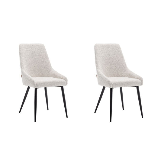 Criks Design Eetkamerstoel Oscar Boucle Creme Set van 2