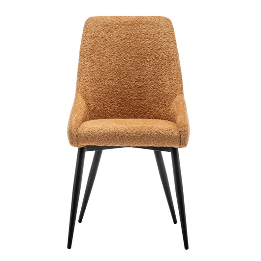 Criks Design Eetkamerstoel Oscar Boucle Geel Set van 2