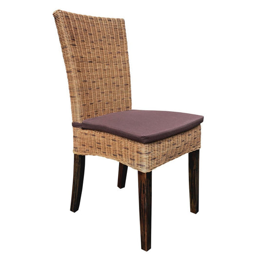 Voglrieder kreatives Wohnen Eetkamerstoelen rotan stoelen wintertuin Cardine 4 stuks cabana met/zonder zitkussen bruin