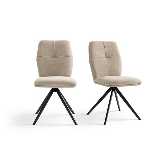 Criks Design Eetkamerstoelen set van 2 - Emma - Beige - Stof