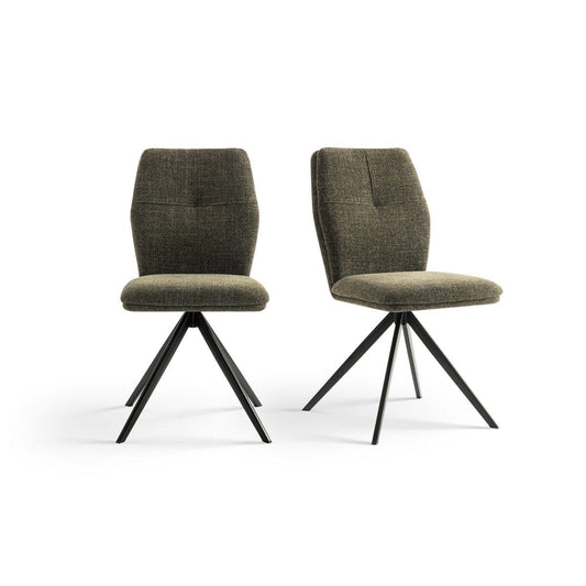 Criks Design Eetkamerstoelen set van 2 - Emma - Groen - Stof