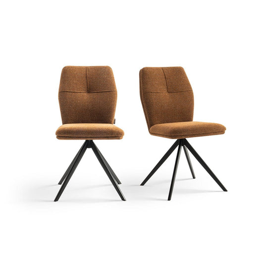 Criks Design Eetkamerstoelen set van 2 - Emma - Oker Geel - Stof