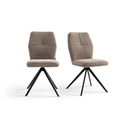 Criks Design Eetkamerstoelen set van 2 - Emma - Taupe - Stof