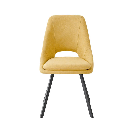 Criks Design Eetkamerstoelen Set van 2 Mila Geel Stof