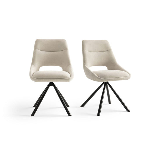 Criks Design Eetkamerstoelen set van 2 - Tosca - Beige - Stof