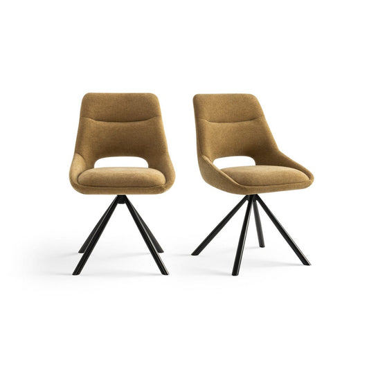 Criks Design Eetkamerstoelen set van 2 - Tosca - Mosterd Geel - Stof