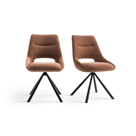 Criks Design Eetkamerstoelen set van 2 - Tosca - Roestbruin - Stof