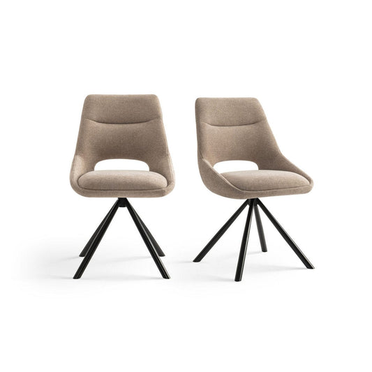 Criks Design Eetkamerstoelen set van 2 - Tosca - Taupe - Stof