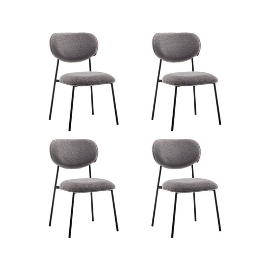 Criks Design Eetkamerstoelen set van 4 - Amalia - Teddy Grijs - Stof