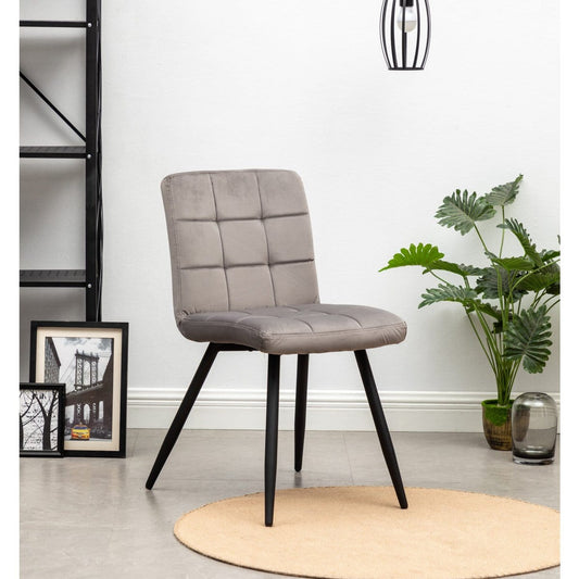 Criks Design Eetkamerstoelen set van 4 - Collin - Velvet Grijs - Fluweel