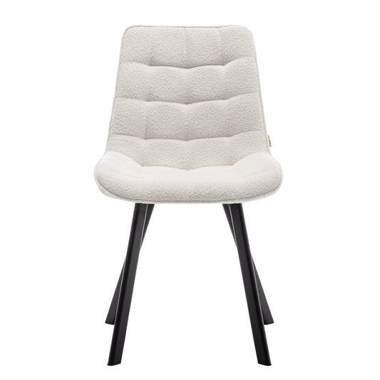 Criks Design Eetkamerstoelen set van 4 Felix Boucle Creme