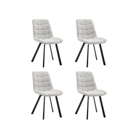 Criks Design Eetkamerstoelen set van 4 Felix Boucle Wit grijs