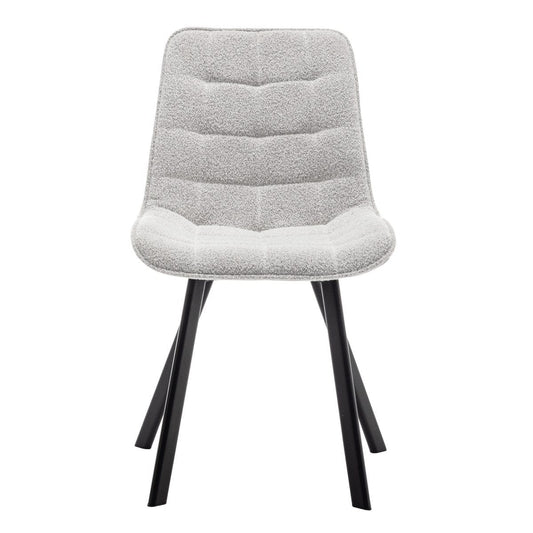 Criks Design Eetkamerstoelen set van 4 Felix Boucle Wit grijs