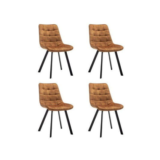 Criks Design Eetkamerstoelen set van 4 Felix Velvet Geel