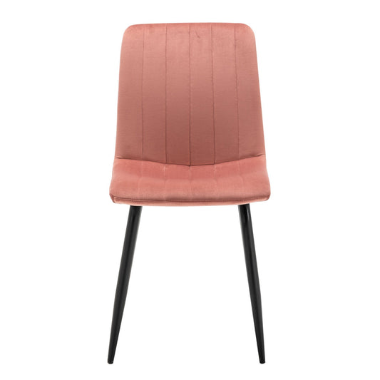 Criks Design Eetkamerstoelen Set van 4 Fox - Roze - Metaalpoot - Fluweel