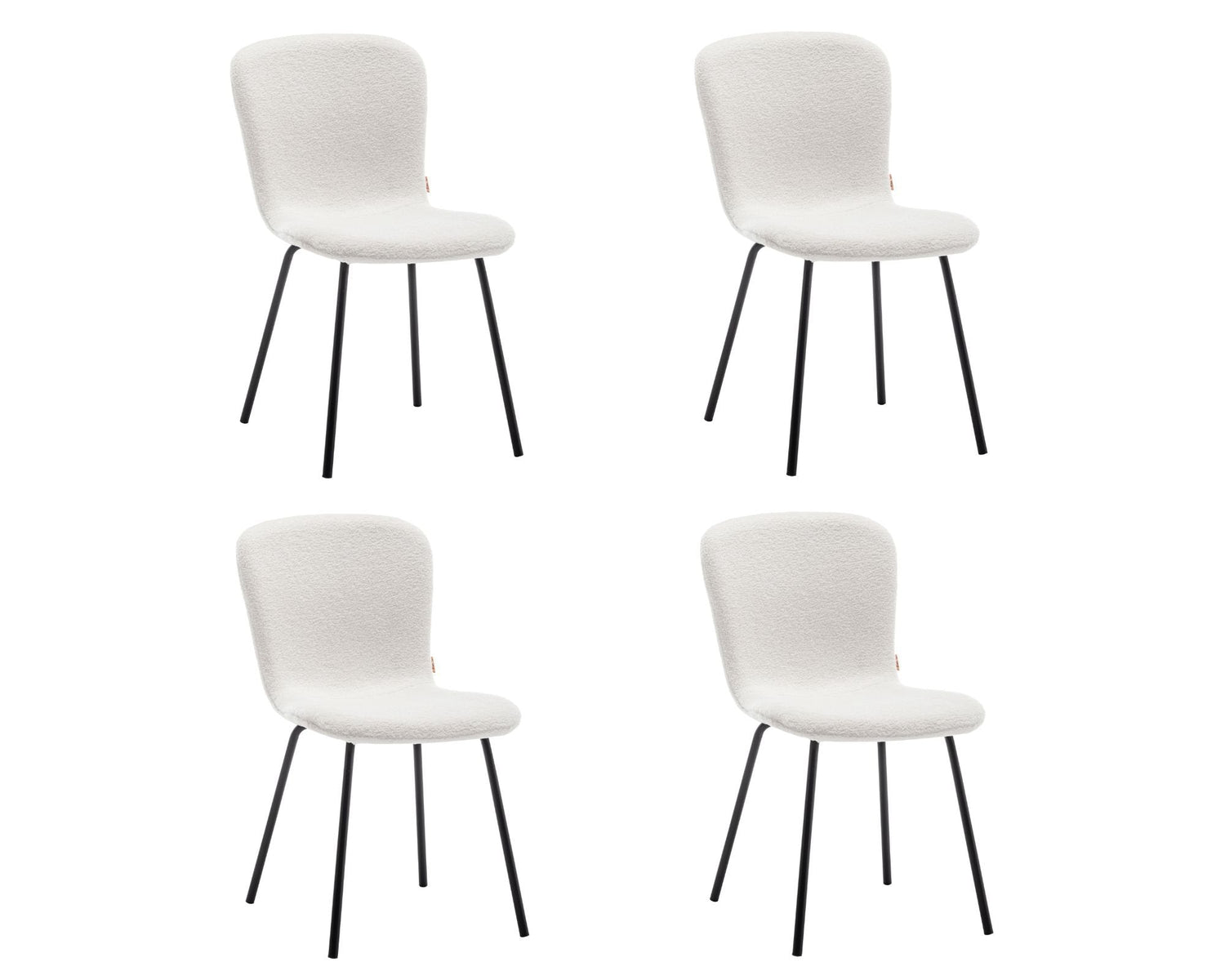 Criks Design Eetkamerstoelen Set van 4 - Luca - Teddy - Creme