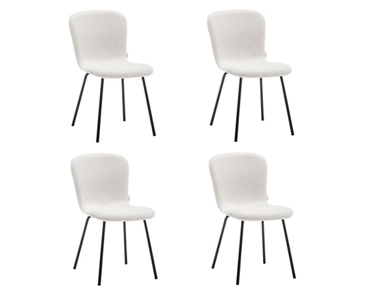 Criks Design Eetkamerstoelen Set van 4 - Luca - Teddy - Creme