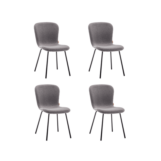 Criks Design Eetkamerstoelen Set van 4 - Luca - Teddy - Grijs