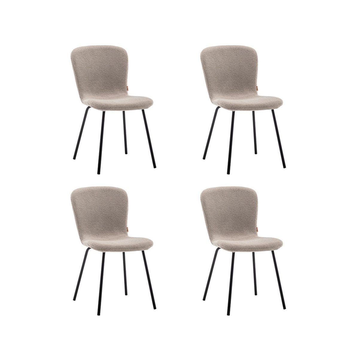 Criks Design Eetkamerstoelen Set van 4 - Luca - Teddy -Taupe